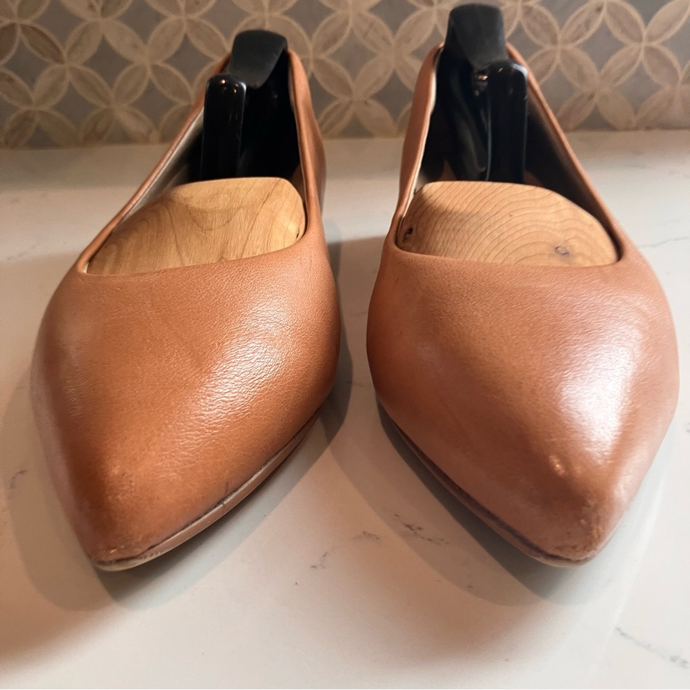 FRANKIE4 Poppy Leather Dress Flats Size 7 Tan Orthotic Slip-on Comfort Shoes - Picture 4 of 11